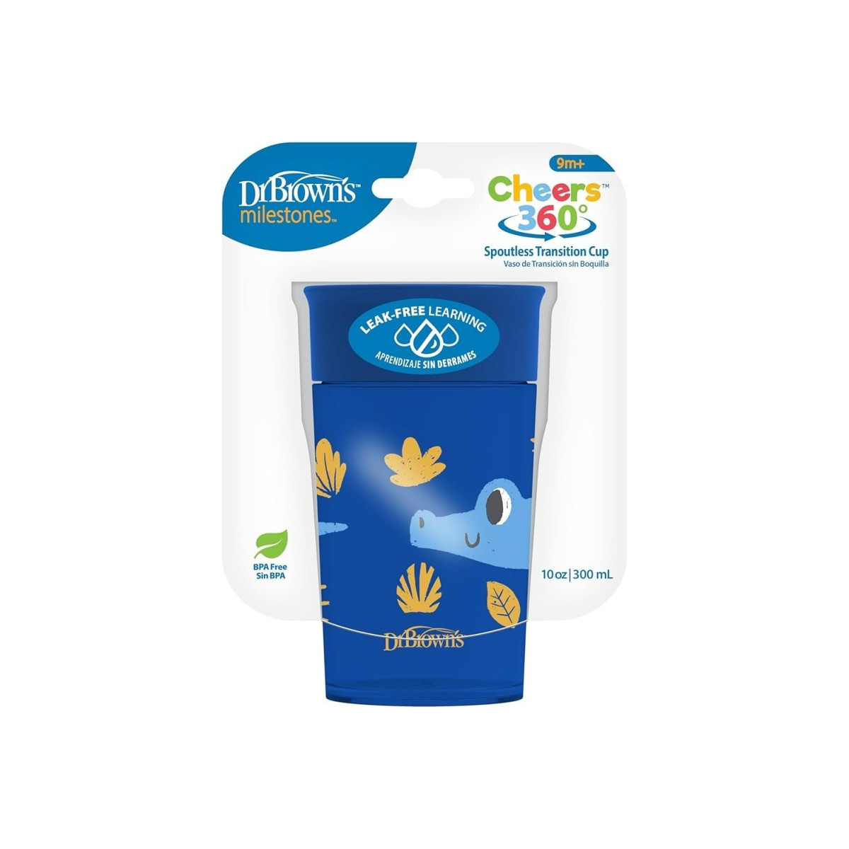 VASO 360º SIN BOQUILLA DR BROWN´S AZUL 250 ML