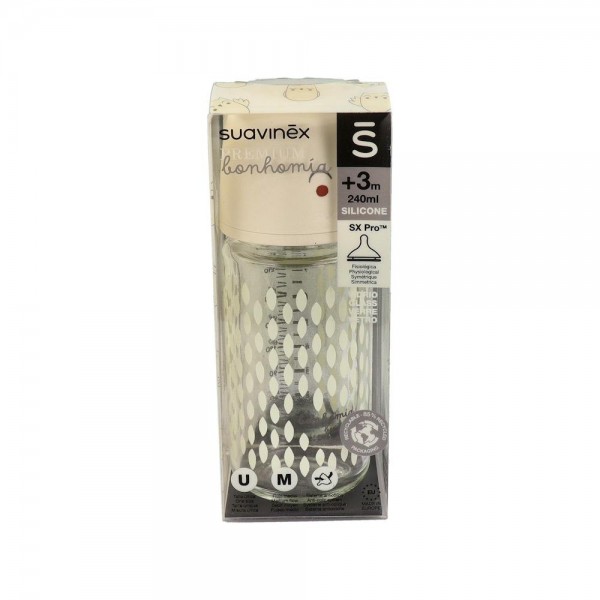 Biberon Suavinex Ba Cristal Tet Sil 3 Pos 240 Ml