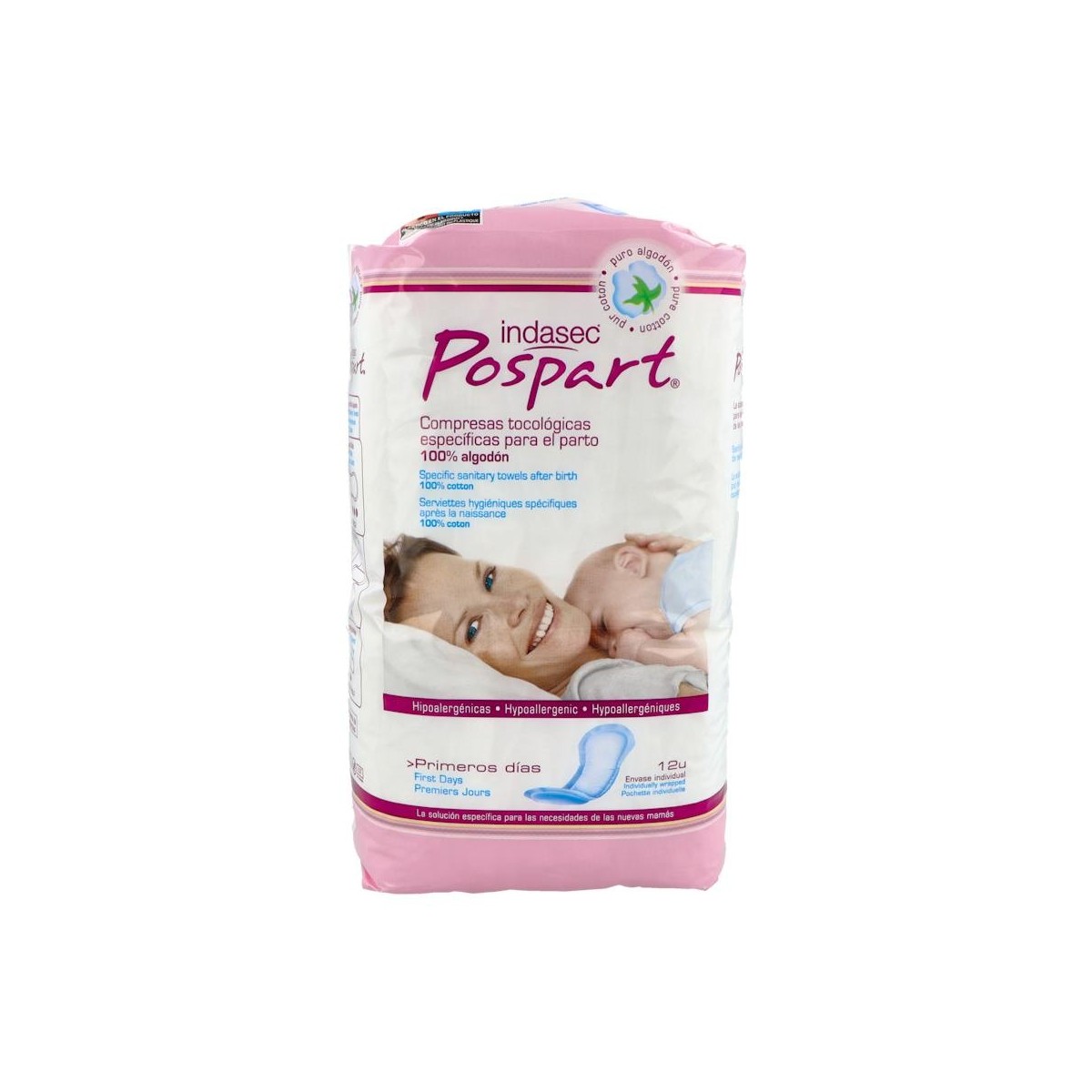 Indasec Pospart® Compresas Algodón Primeros...