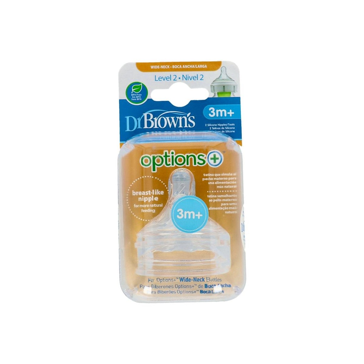 Tetina Dr Brown'S Sil Ba N2 +3M 2U