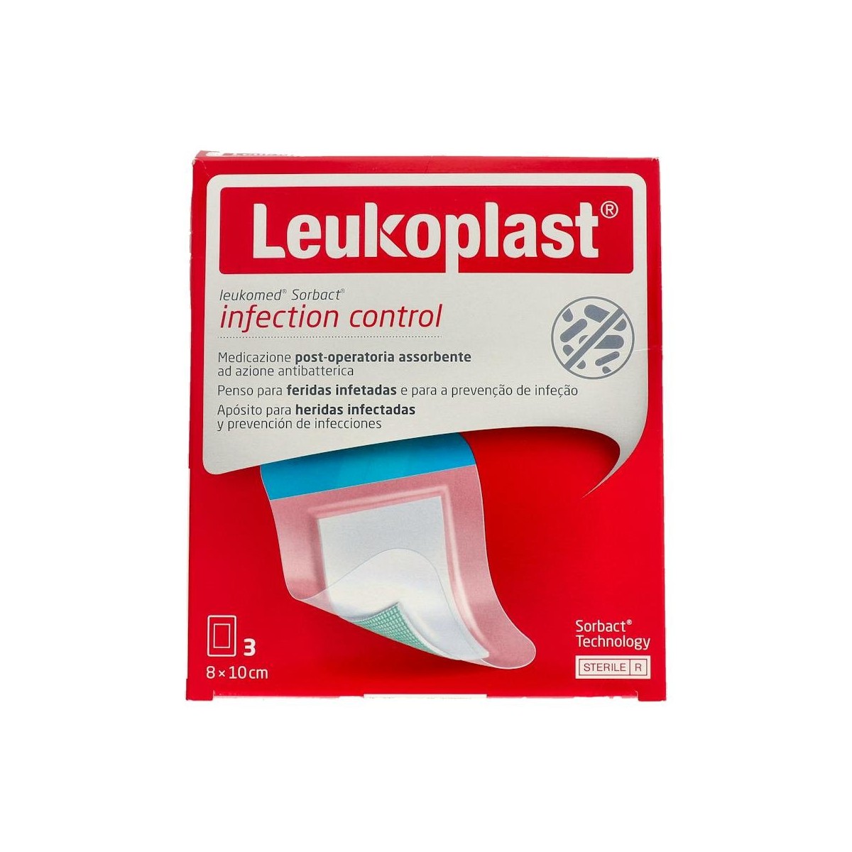 Leukoplast Leukomed Sorbact Apos Est 8Cm X 10Cm